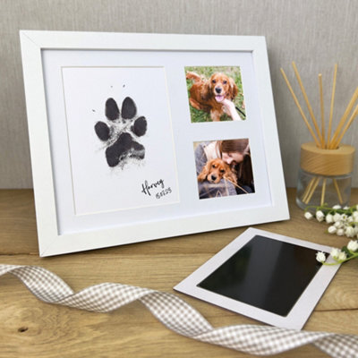 Oh So Precious Paw Print Ink Keepsake Photo Frame Kit - Family Friendly Pet Safe Non-Toxic Ink - image 1