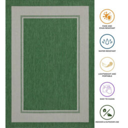 Homeart Outdoor Rugs Easy Cleaning Area Rugs For Balcony,garden,picnic,uv Weather Resistant Green Cream, 160 X 230 Cm - thumbnail 6