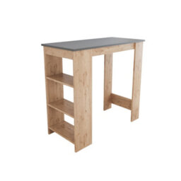 Oak Bar Table, 110 Cm Breakfast Bar With Storage, Modern Kitchen Bar Table, Kitchen Island, Table For Dining  (Oak&light Grey) - thumbnail 4