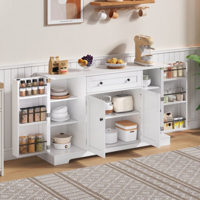 Abrihome Multifunctional Kitchen Sideboard, Cabinet With Drawer, Shelf Doors & Adjustable Shelves, Modern Design With Tip-Over Protection - image 1