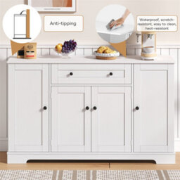 Abrihome Multifunctional Kitchen Sideboard, Cabinet With Drawer, Shelf Doors & Adjustable Shelves, Modern Design With Tip-Over Protection - thumbnail 4