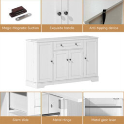 Abrihome Multifunctional Kitchen Sideboard, Cabinet With Drawer, Shelf Doors & Adjustable Shelves, Modern Design With Tip-Over Protection - thumbnail 5