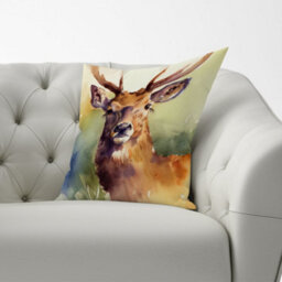 Warren Reed Designer Splendid Stag Watercolour Cushions 60Cm X 60Cm - thumbnail 2