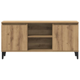 Berkfield Durable Tv Cabinet Artisan Oak 102X35X50 Cm Engineered Wood - thumbnail 4