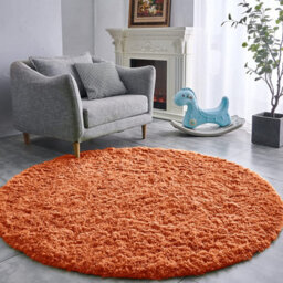 Ameha Shaggy Rugs, Rust 120X120 Cm Area Round Rug Living Room Bedroom Indoor/outdoor Mats - thumbnail 8