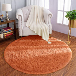 Ameha Shaggy Rugs, Rust 120X120 Cm Area Round Rug Living Room Bedroom Indoor/outdoor Mats - thumbnail 9