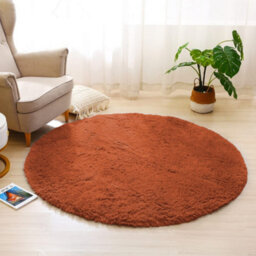 Ameha Shaggy Rugs, Rust 120X120 Cm Area Round Rug Living Room Bedroom Indoor/outdoor Mats - thumbnail 4