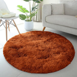 Ameha Shaggy Rugs, Rust 120X120 Cm Area Round Rug Living Room Bedroom Indoor/outdoor Mats - thumbnail 5