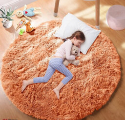 Ameha Shaggy Rugs, Rust 120X120 Cm Area Round Rug Living Room Bedroom Indoor/outdoor Mats - thumbnail 7