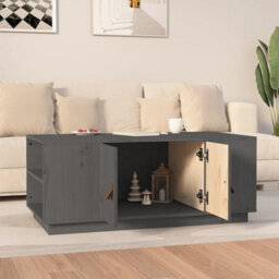 Berkfield Modern Coffee Table Grey 100X50X41 Cm Solid Wood Pine - thumbnail 3