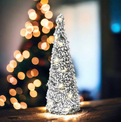 Urbn-Living Urbnliving 40Cm Led Light Up Christmas Tree Cone Pyramids Glitter Fairy Green Snow With Glitter Colour - image 1