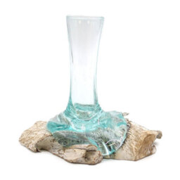 Molten Glass On Whitewash Wood - Vase - Small - thumbnail 2