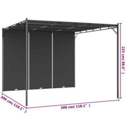 Berkfield Durable Garden Gazebo With Side Curtain 3X3X2.25 M Anthracite - thumbnail 8