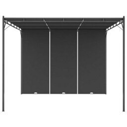 Berkfield Durable Garden Gazebo With Side Curtain 3X3X2.25 M Anthracite - thumbnail 1