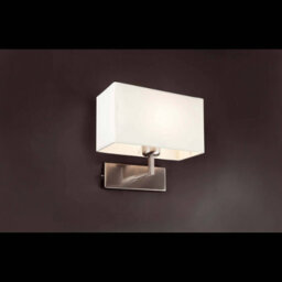 Luminosa Lighting Luminosa Roda 1 Light Indoor Wall Light White, Satin Nickel With Shade, E27 - thumbnail 2