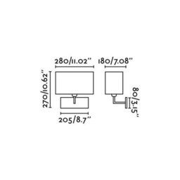 Luminosa Lighting Luminosa Roda 1 Light Indoor Wall Light White, Satin Nickel With Shade, E27 - thumbnail 3