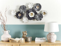 Beliani Wall Decor Flower Potassium Metal 49 Cm Grey - thumbnail 2