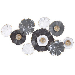 Beliani Wall Decor Flower Potassium Metal 49 Cm Grey