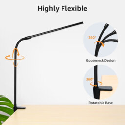 Lepro Desk Lamp 5W 460Lm, Clip On Desk Lamp - thumbnail 6