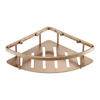 FNX Bathrooms Brushed Bronze Single Shower Corner Caddy Basket - image 1