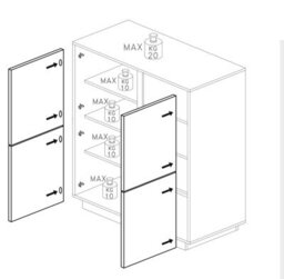 FurniComp LTD Furnicomp Glacia 4 Door 145Cm White Marble Highboard - thumbnail 4