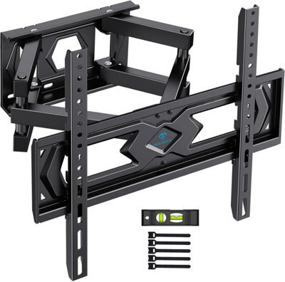 Perlesmith Tv Wall Bracket, Swivel Tilt Mount For 26-70 Inch Flat & Curved Tvs Up To 45 Kg, Max. Vesa 400 X 400 mm