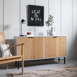 Nöa & Nani Noa & Nani Large Sideboard With Bamboo Style Doors In Grey Rokstorp - thumbnail 1