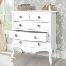 Statement Furniture Juliette White 2 Over 3 Chest Of Drawers With Crystal Handles - thumbnail 2