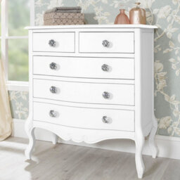 Statement Furniture Juliette White 2 Over 3 Chest Of Drawers With Crystal Handles - thumbnail 3