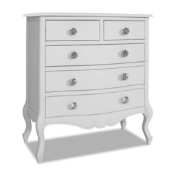 Statement Furniture Juliette White 2 Over 3 Chest Of Drawers With Crystal Handles - thumbnail 5