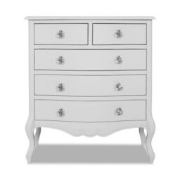 Statement Furniture Juliette White 2 Over 3 Chest Of Drawers With Crystal Handles - thumbnail 4