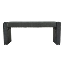 Living And Home Grey Velvet Upholstered Bed End Bench Hallway Bench W 1180 X D 460 X H 425 mm - thumbnail 3