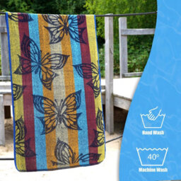 Geezy Beach Towel Cotton Polyester Lightweight Quickdry Sports Summer Super Absorbent - thumbnail 8