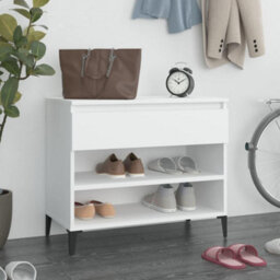 Berkfield Shoe Cabinet White 70X36X60 Cm Engineered Wood - thumbnail 1