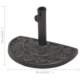 Walplus Parasol Base Resin Half Round Bronze 9 Kg - thumbnail 8