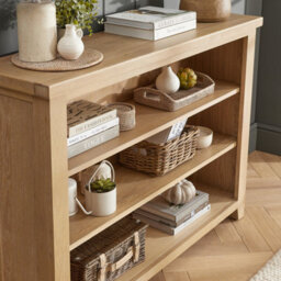 The Furniture Market Cheshire Whitewash Oak Wide Low Bookcase - thumbnail 3