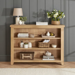 The Furniture Market Cheshire Whitewash Oak Wide Low Bookcase - thumbnail 2