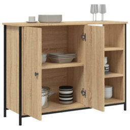 Berkfield Classic Sideboard Sonoma Oak 100X33X75 Cm Engineered Wood - thumbnail 4