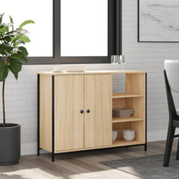 Berkfield Classic Sideboard Sonoma Oak 100X33X75 Cm Engineered Wood - thumbnail 2
