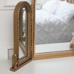 Melody Maison Gold Ornate Arched Triple Dressing Table Mirror 80Cm X 56Cm - thumbnail 5