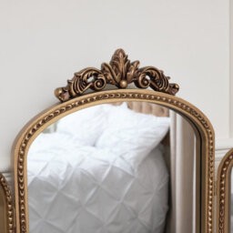 Melody Maison Gold Ornate Arched Triple Dressing Table Mirror 80Cm X 56Cm - thumbnail 4