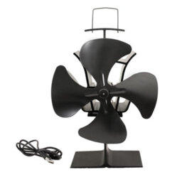 Sundaze Black Eco Friendly 4 Blade Stove Fan Heat Powered Log Wood Burner Top Fan With Usb - thumbnail 2