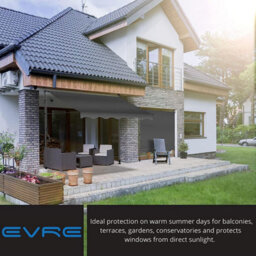 Evre Grey Retractable Awning Sun Shade Shelter Uv-Resistant Waterproof Fabric Canopy For Patio 3 X 1.5M. - thumbnail 2
