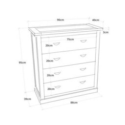Cabinet Bits Tropea 4 Drawer Chest Of Drawers Brass Cup Handle - thumbnail 9