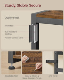 Industrial Entry Station, Space-Efficient Coat Storage With Open Compartment Design, Rustic Brown And Black - thumbnail 5