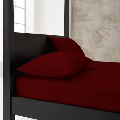 Gc Gaveno Cavailia Premium Super Soft Percale Fitted Sheet King Burgundy