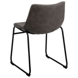 Beliani Rustic Retro Grey Fabric Dining Chairs Set Of 2 - Mid-Century Curved Back, Steel Frame - thumbnail 7