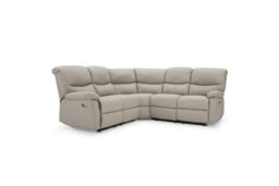 Home Detail Benton Corner Electric Recliner Sofa, Light Grey Faux Leather - thumbnail 3