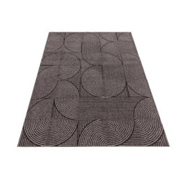 Charcoal Abstract Funky Modern Easy To Clean Geometric Rug For Diningroom-80Cm X 150Cm - thumbnail 5