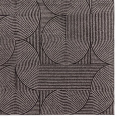 Charcoal Abstract Funky Modern Easy To Clean Geometric Rug For Diningroom-80Cm X 150Cm - thumbnail 4
